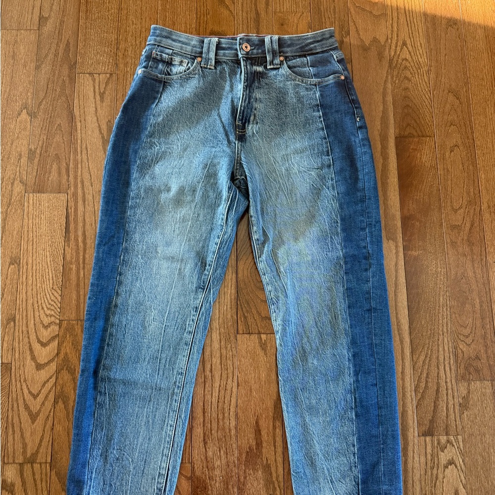 Edgely by Maurice’s taper ankle jeans with two tone colors